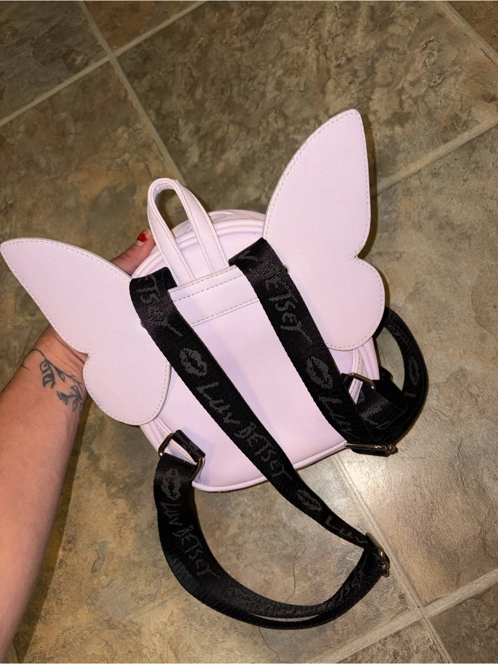 BETSEY JOHNSON Butterfly Wings Backpack Shoulder Bag Purple RARE